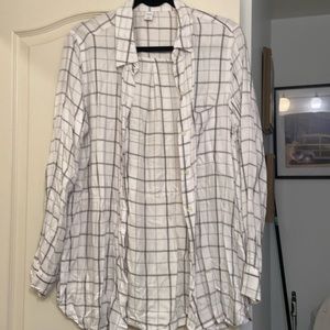 Old navy grey, black, and white flannel